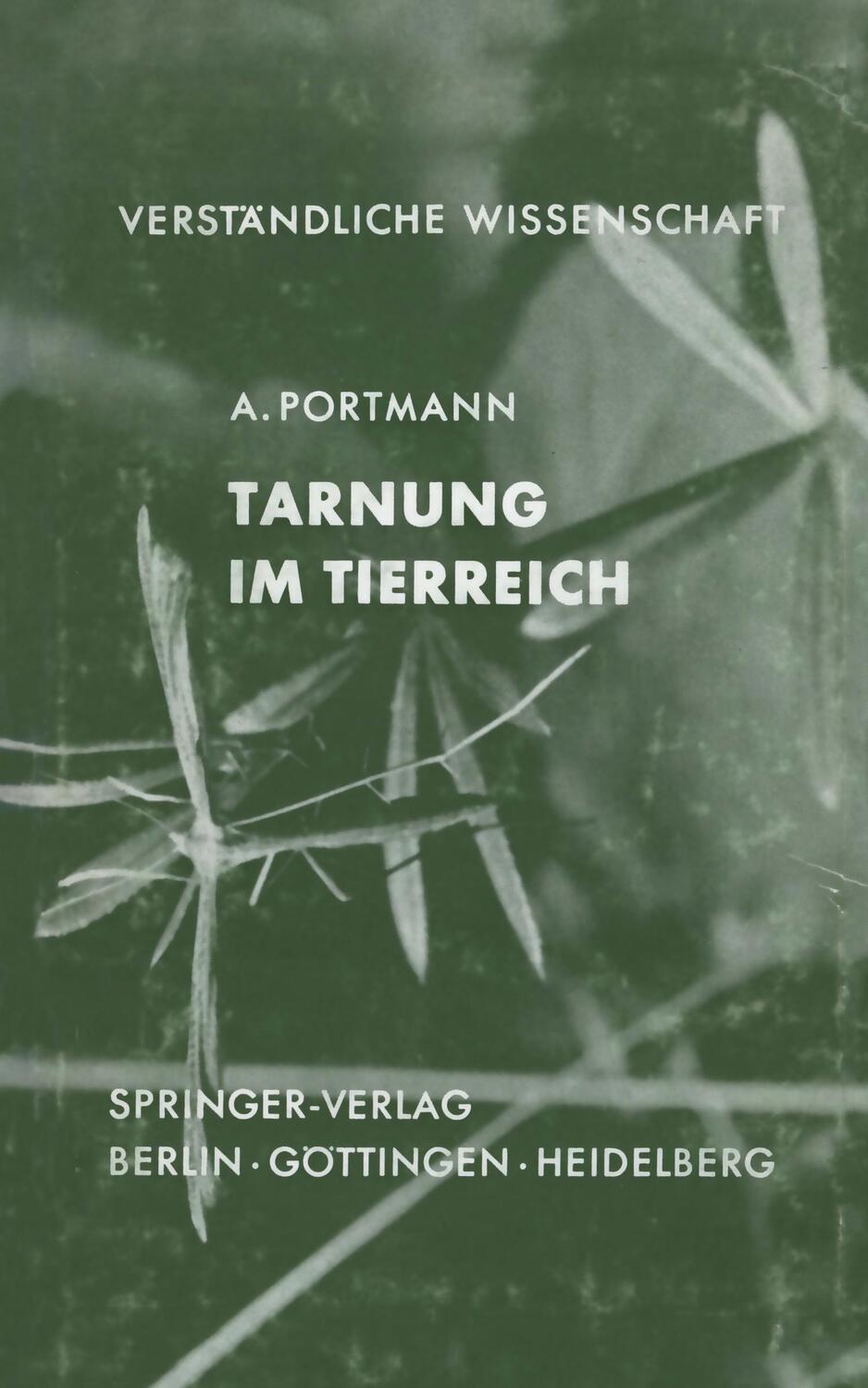 Cover: 9783642883477 | Tarnung im Tierreich | Adolf Portmann | Taschenbuch | Paperback | 2012