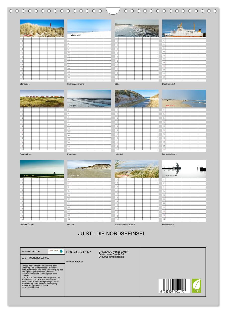 Bild: 9783457021477 | JUIST - DIE NORDSEEINSEL (Wandkalender 2025 DIN A3 hoch), CALVENDO...