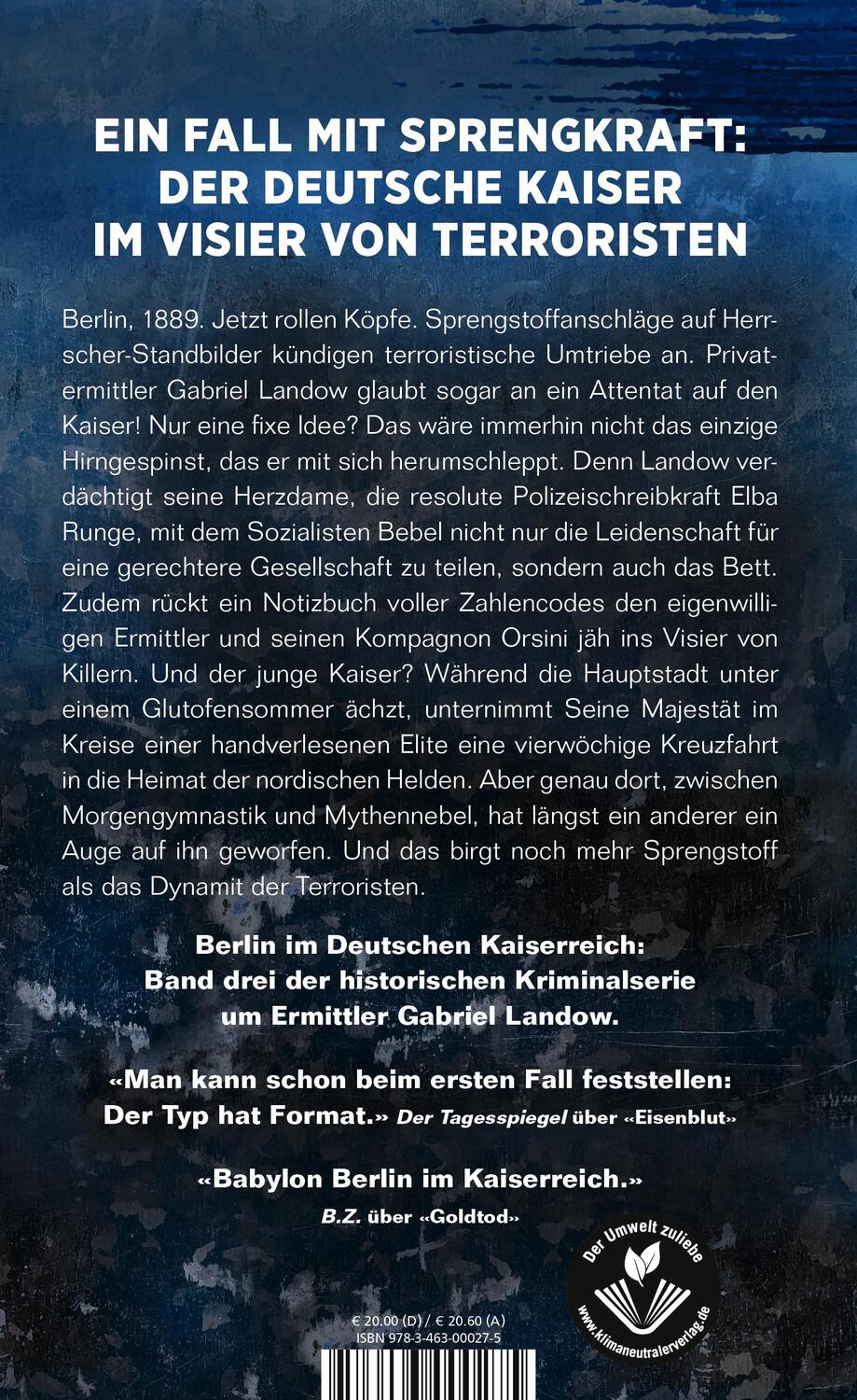 Rückseite: 9783463000275 | Thronfall | Ein historischer Krimi aus der Kaiserzeit | Axel Simon