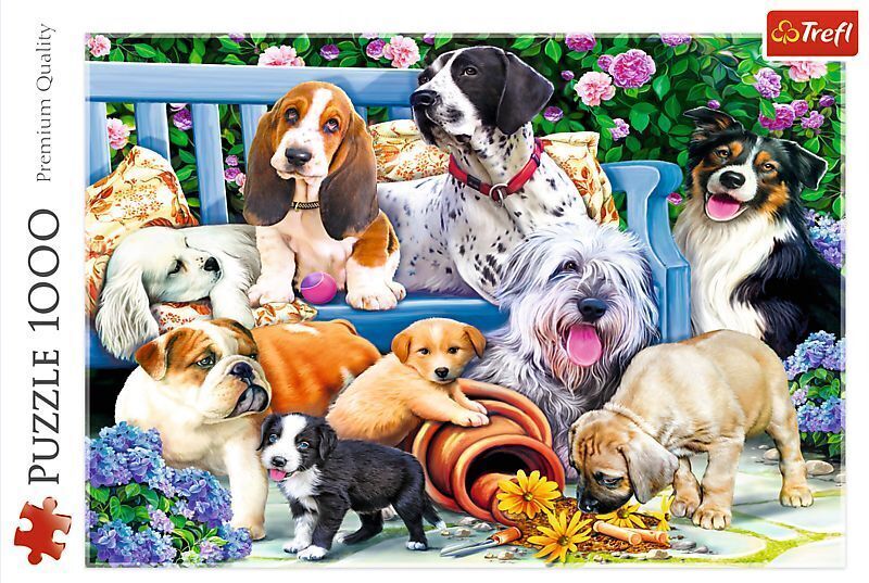 Bild: 5900511105568 | Hunde im Garten (Puzzle) | Spiel | In Spielebox | 10556 | 2021 | Trefl