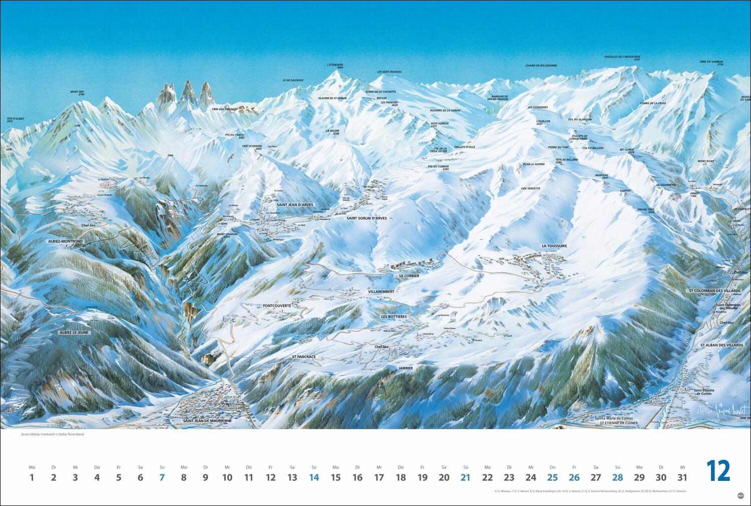 Bild: 9783756404780 | Alpenpanorama Edition 2025 - Die Kunst der Panoramakarten | Kalender