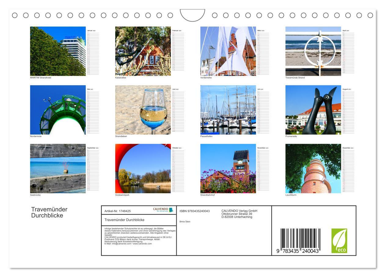 Bild: 9783435240043 | Travemünder Durchblicke (Wandkalender 2025 DIN A4 quer), CALVENDO...