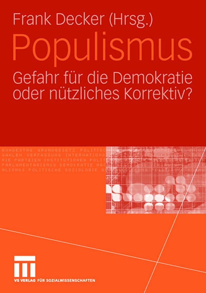 Cover: 9783531145372 | Populismus | Gefahr für die Demokratie oder nützliches Korrektiv?