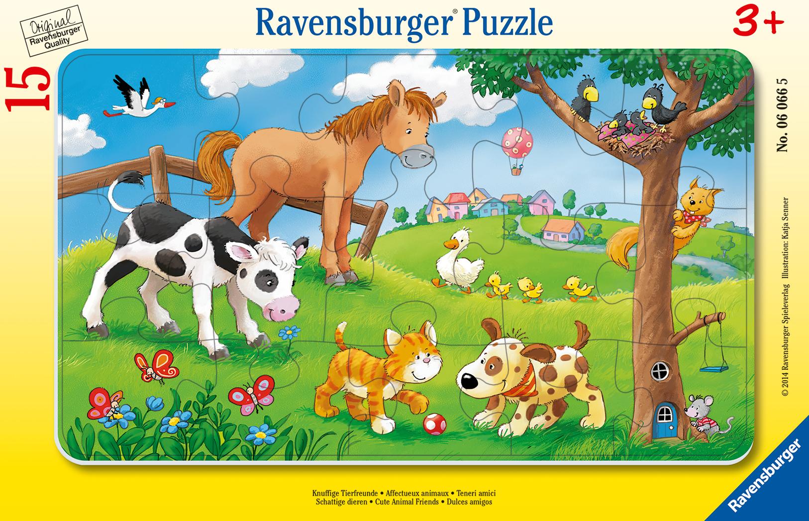 Cover: 4005556060665 | Knuffige Tierfreunde. Rahmenpuzzle 15 Teile | Spiel | 06066 | Deutsch