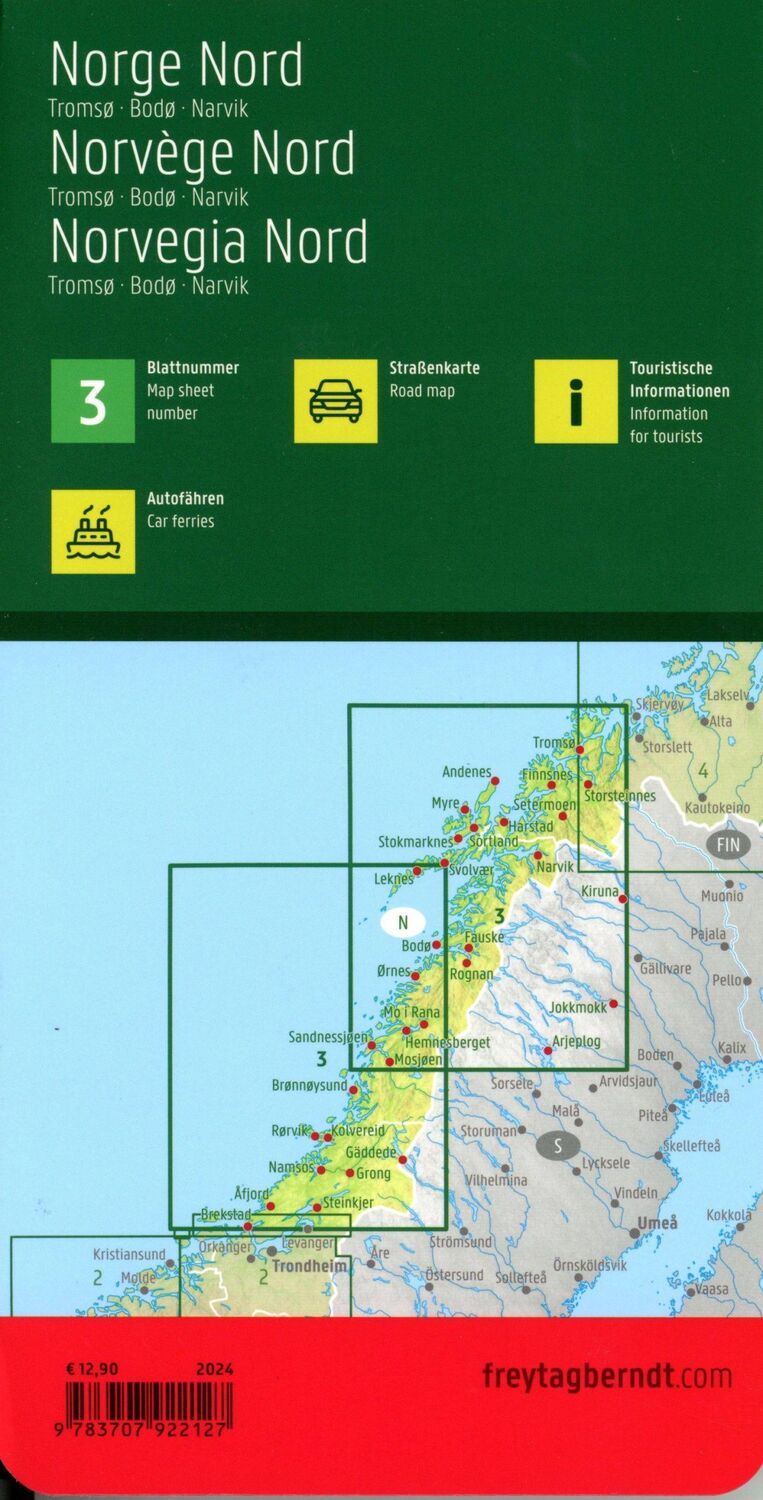 Bild: 9783707922127 | Norwegen Nord, Straßenkarte 1:400.000, freytag &amp; berndt | berndt