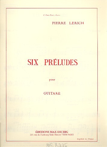 Cover: 9790045035709 | 6 Preludes Guitare | Pierre Lerich | Partitur | Max Eschig