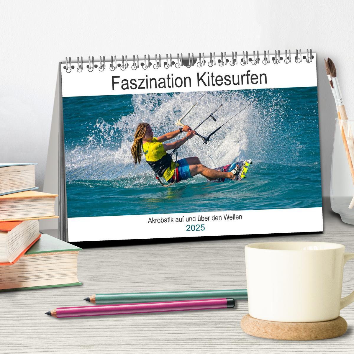 Bild: 9783435099788 | Faszination Kitesurfen (Tischkalender 2025 DIN A5 quer), CALVENDO...