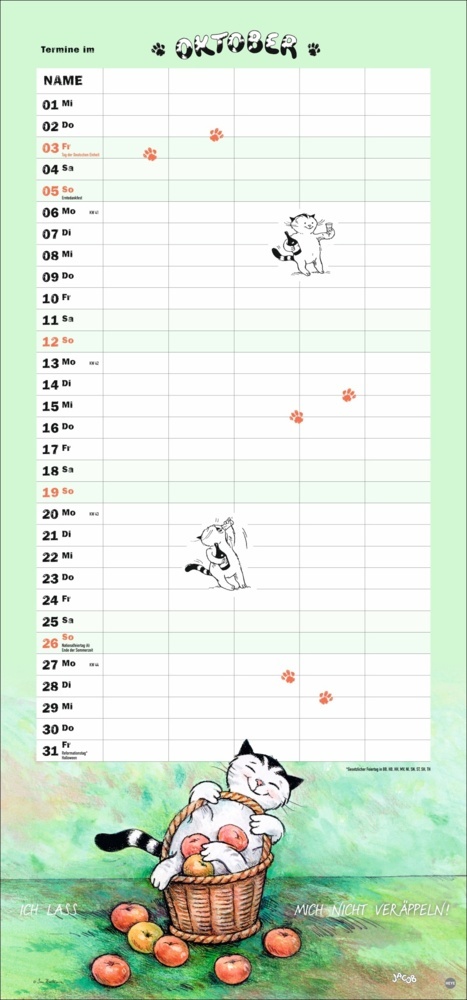 Bild: 9783756405770 | Jacob Familienplaner für Katzenliebhaber 2025 | Sven Hartmann | 15 S.