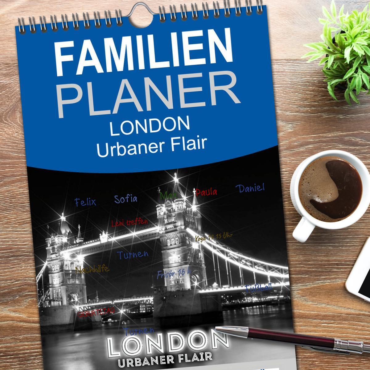 Bild: 9783457112892 | Familienplaner 2025 - LONDON Urbaner Flair mit 5 Spalten...