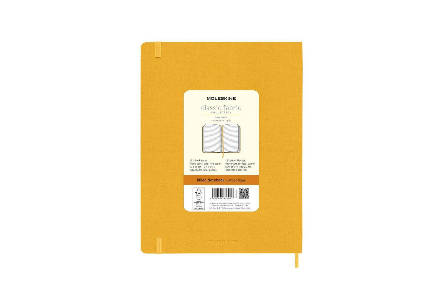 Bild: 8056598853087 | Moleskine Classic Notebook, Extra Large, Ruled, Orange Yellow, Silk...