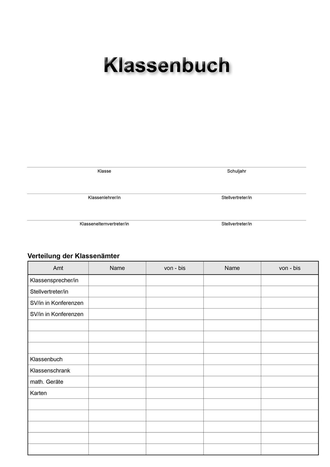 Bild: 4260094452468 | Klassenbuch "Standard", Umschlagfarbe: orange | für alle Schulformen