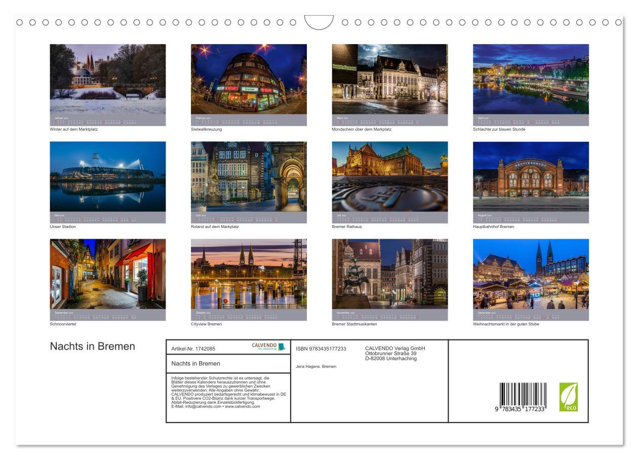 Bild: 9783435177233 | Nachts in Bremen (Wandkalender 2025 DIN A3 quer), CALVENDO...