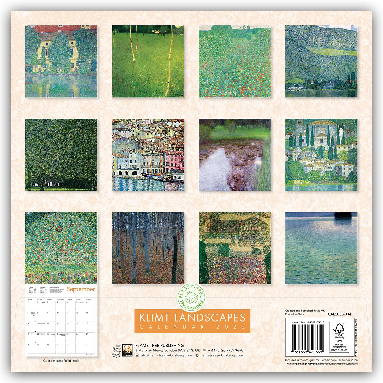 Rückseite: 9781835620335 | Klimt Landscapes Wall Calendar 2025 (Art Calendar) | Publishing | 2025