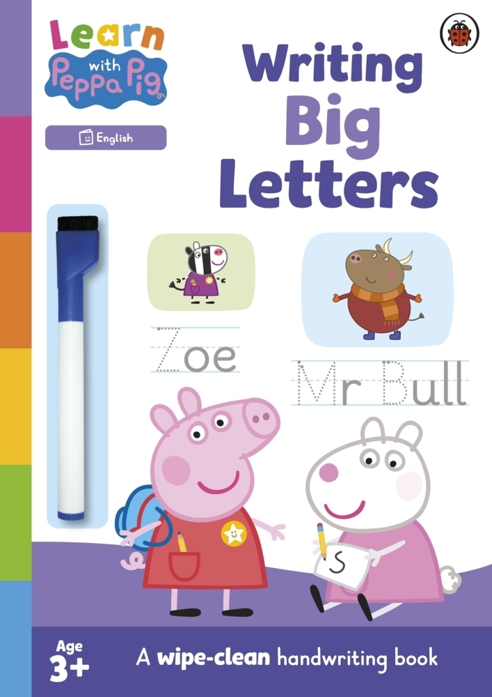 Cover: 9780241601778 | Learn with Peppa: Writing Big Letters | Wipe-Clean Activity Book | Pig