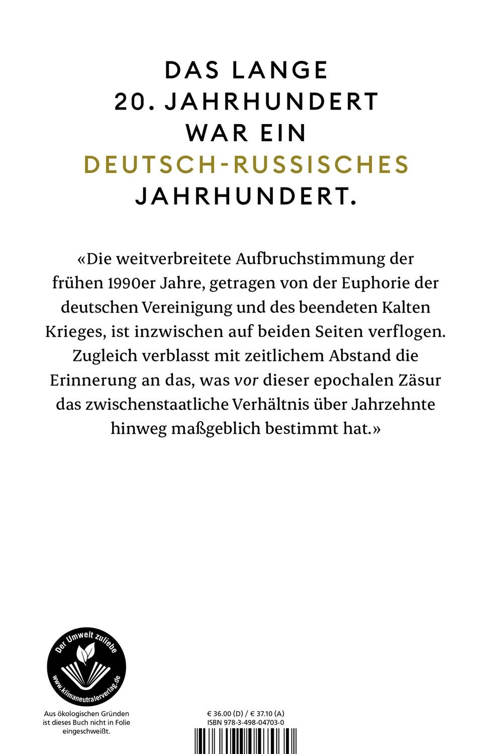 Rückseite: 9783498047030 | Das deutsch-russische Jahrhundert | Stefan Creuzberger | Buch | 672 S.