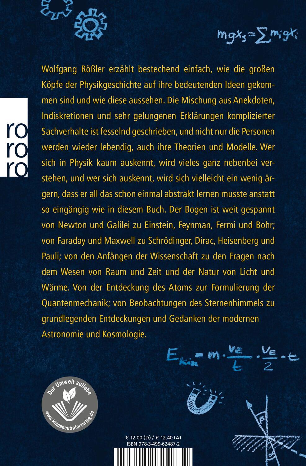 Rückseite: 9783499624872 | Eine kleine Nachtphysik | Große Ideen und ihre Entdecker | Rößler