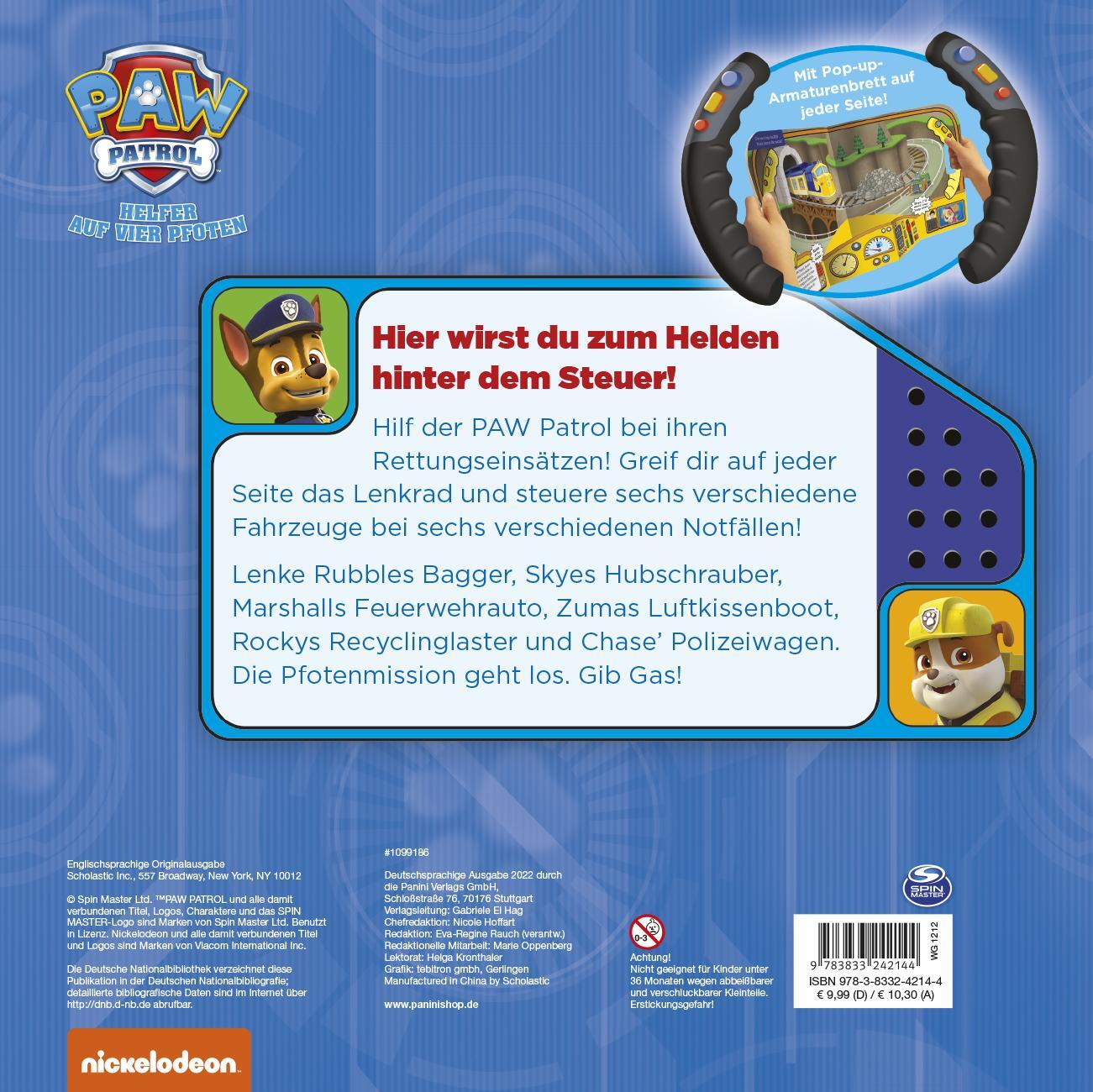 Rückseite: 9783833242144 | PAW Patrol: Achtung, fertig, los! Lenke 6 Fahrzeuge! | Panini | Buch