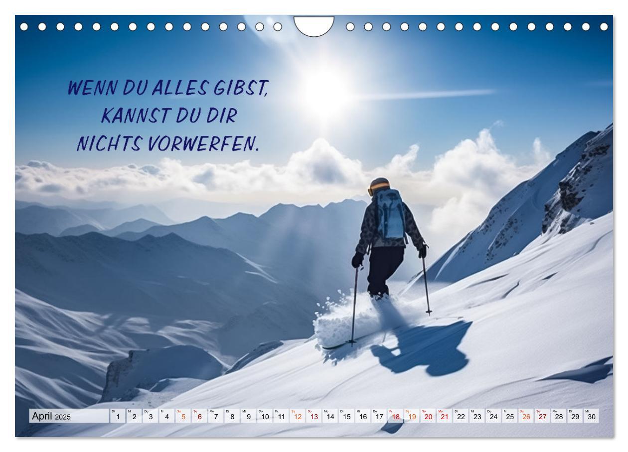 Bild: 9783383869297 | Motivation und Ski (Wandkalender 2025 DIN A4 quer), CALVENDO...