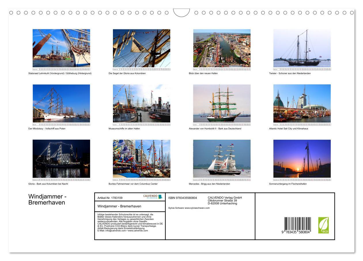 Bild: 9783435580804 | Windjammer - Bremerhaven (Wandkalender 2025 DIN A3 quer), CALVENDO...