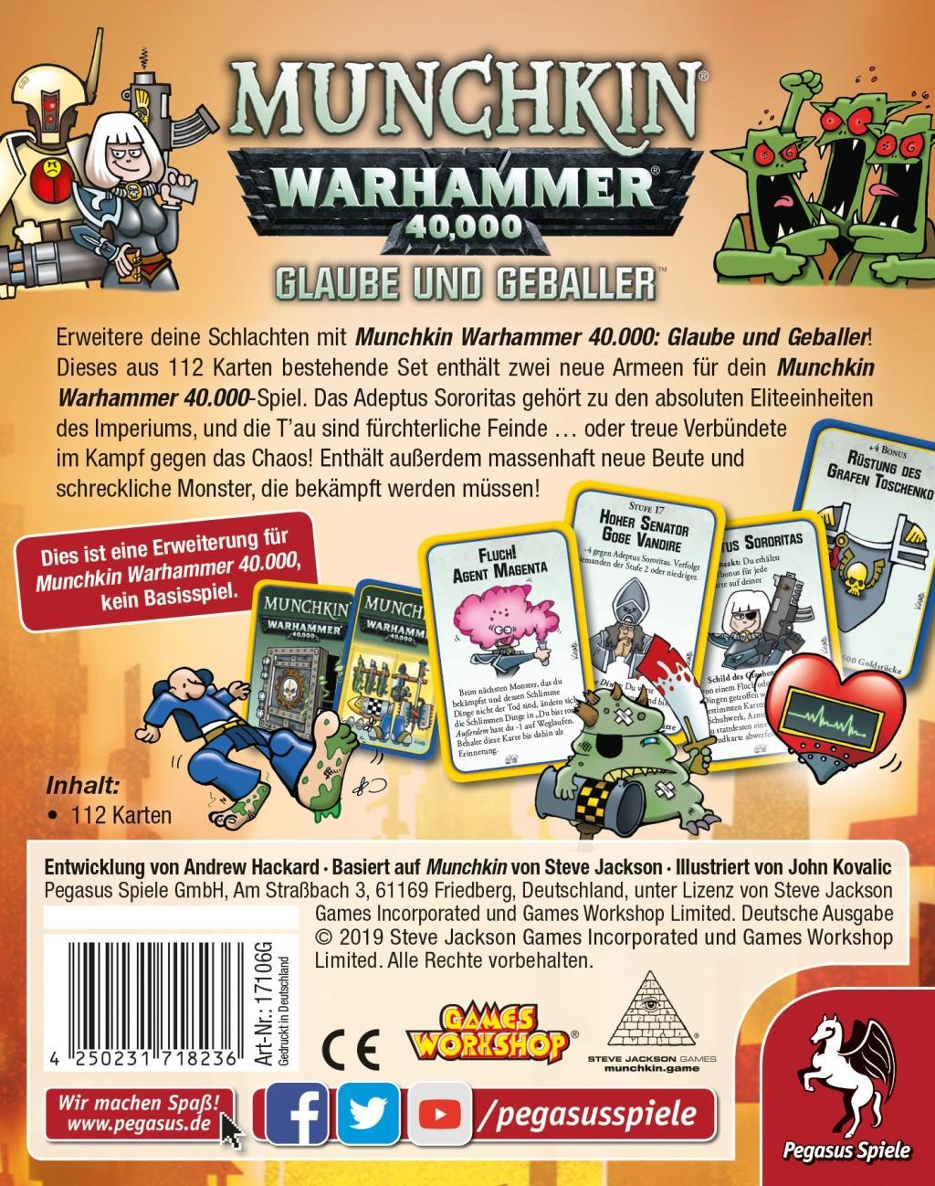 Bild: 4250231718236 | Munchkin Warhammer 40.000: Glaube und Geballer (Erweiterung) | Spiel