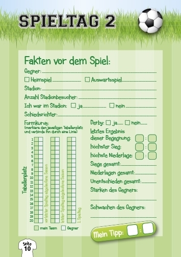 Bild: 9783961310340 | Fußballtagebuch | Mein Tagebuch meines Lieblingsvereins | Taschenbuch