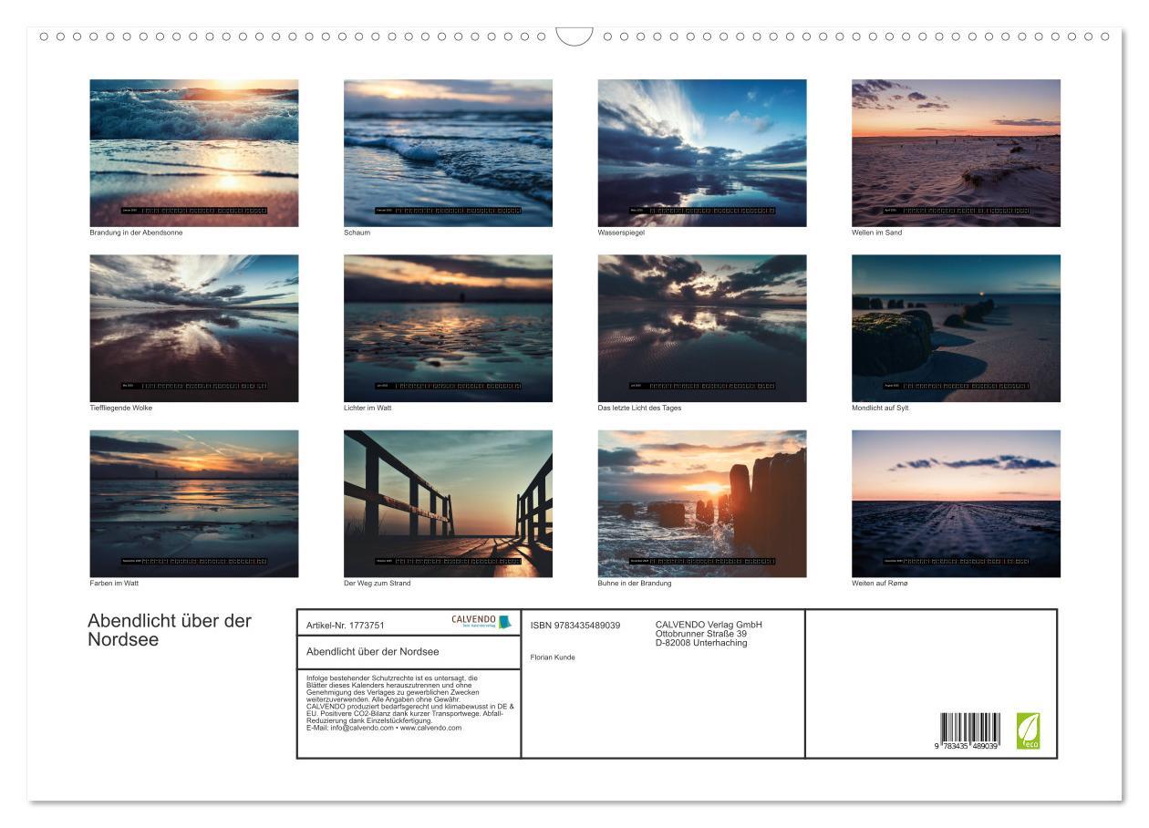 Bild: 9783435489039 | Abendlicht über der Nordsee (Wandkalender 2025 DIN A2 quer),...