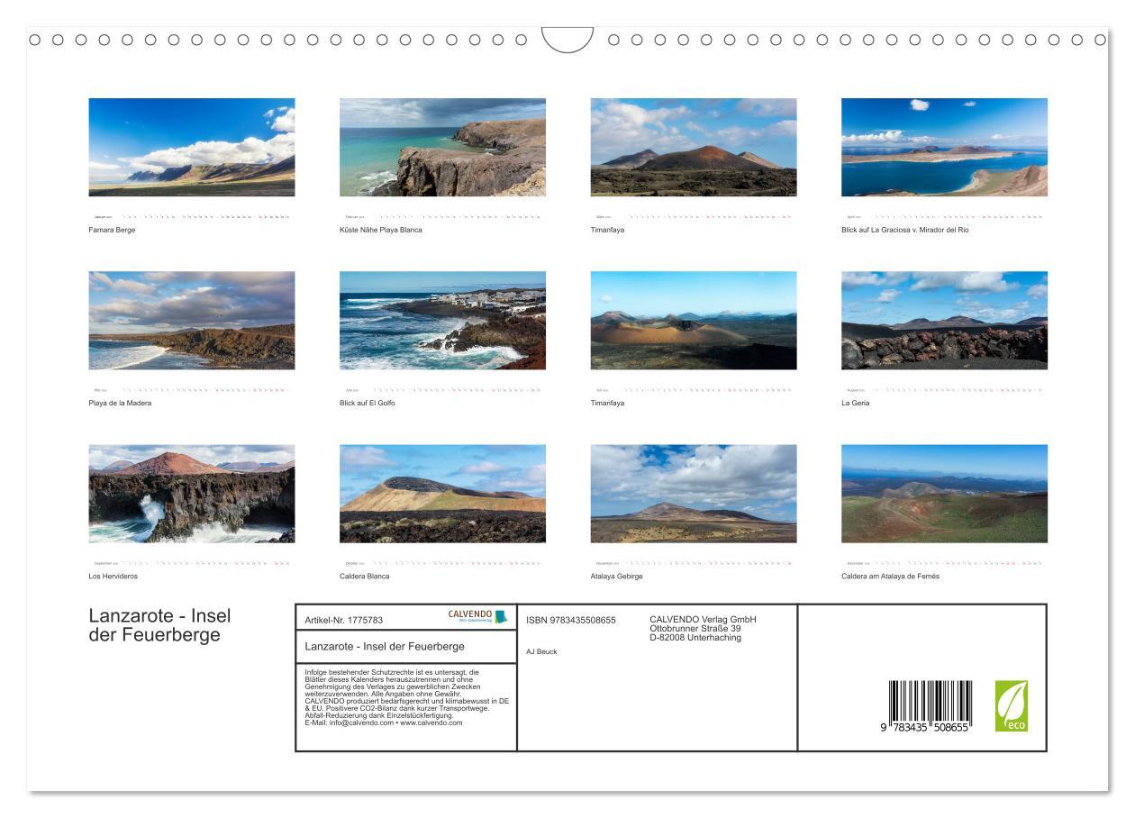 Bild: 9783435508655 | Lanzarote - Insel der Feuerberge (Wandkalender 2025 DIN A3 quer),...