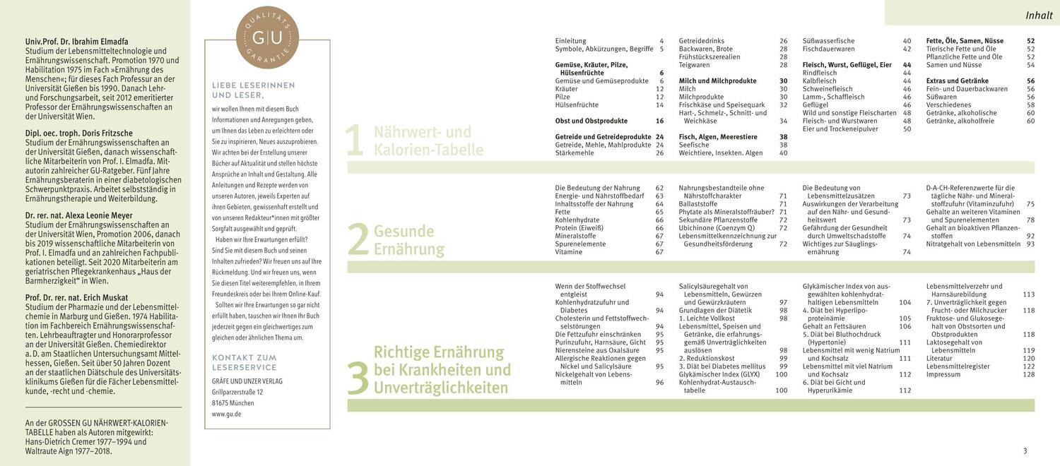 Bild: 9783833890406 | Die große GU Nährwert-Kalorien-Tabelle 2024/25 | Erich Muskat | Buch