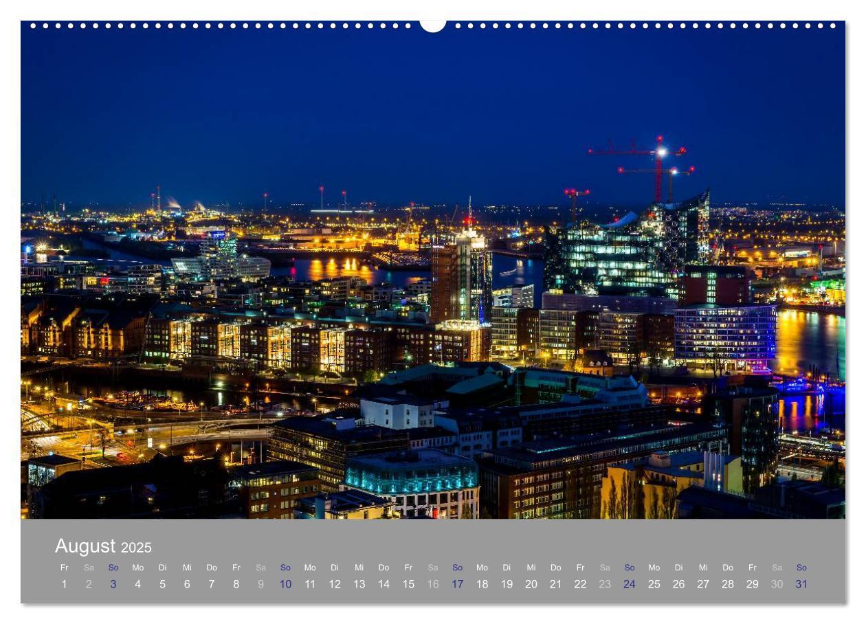 Bild: 9783435662036 | Hamburger Hafen - Im Zauber der Nacht (Wandkalender 2025 DIN A2...