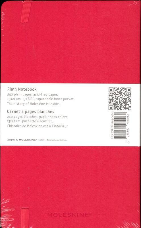 Rückseite: 9788862930062 | Moleskine Notizbuch, L/A5, Blanko, Hard Cover, Scharlachrot | Englisch