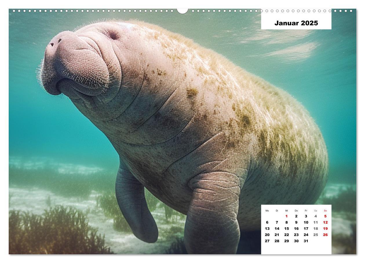 Bild: 9783383893506 | Manatees. Faszinierende Rundschwanzseekühe (Wandkalender 2025 DIN...