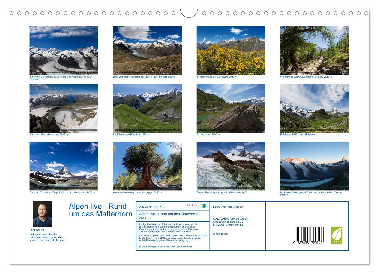 Bild: 9783435729142 | Alpen live - Rund um das Matterhorn (Wandkalender 2025 DIN A3...