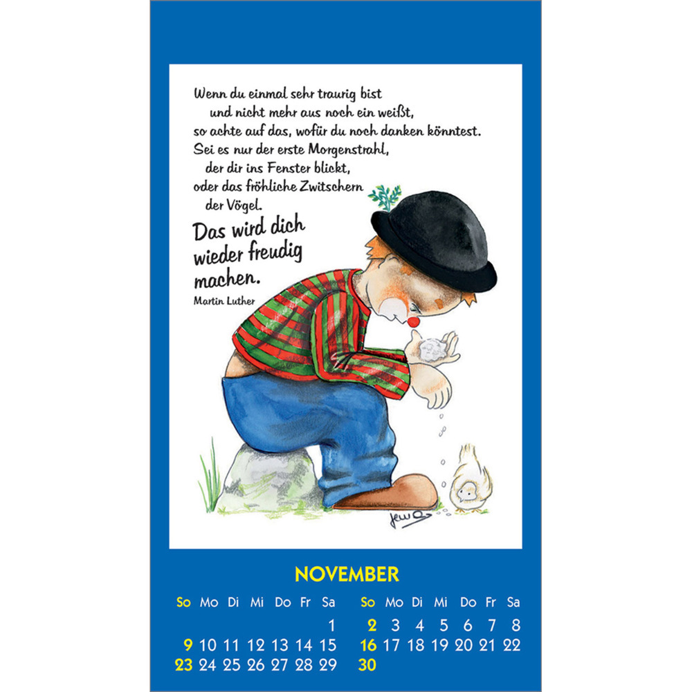 Bild: 9783754893654 | Kleine Clown-Grüße 2025 | Aufkleber-Kalender mit Clown-Motiven | 14 S.