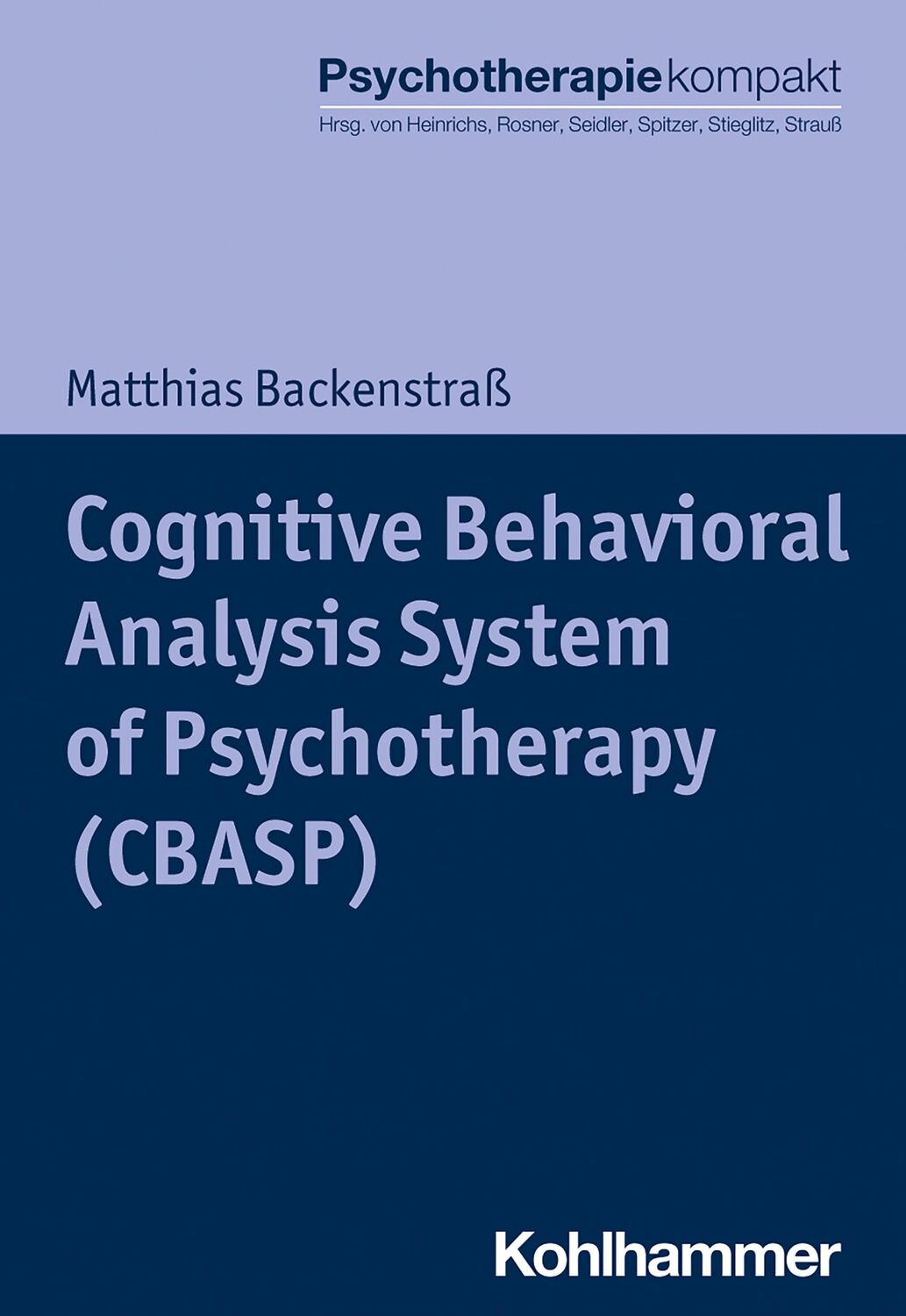 Cover: 9783170356337 | Cognitive Behavioral Analysis System of Psychotherapy (CBASP) | Buch