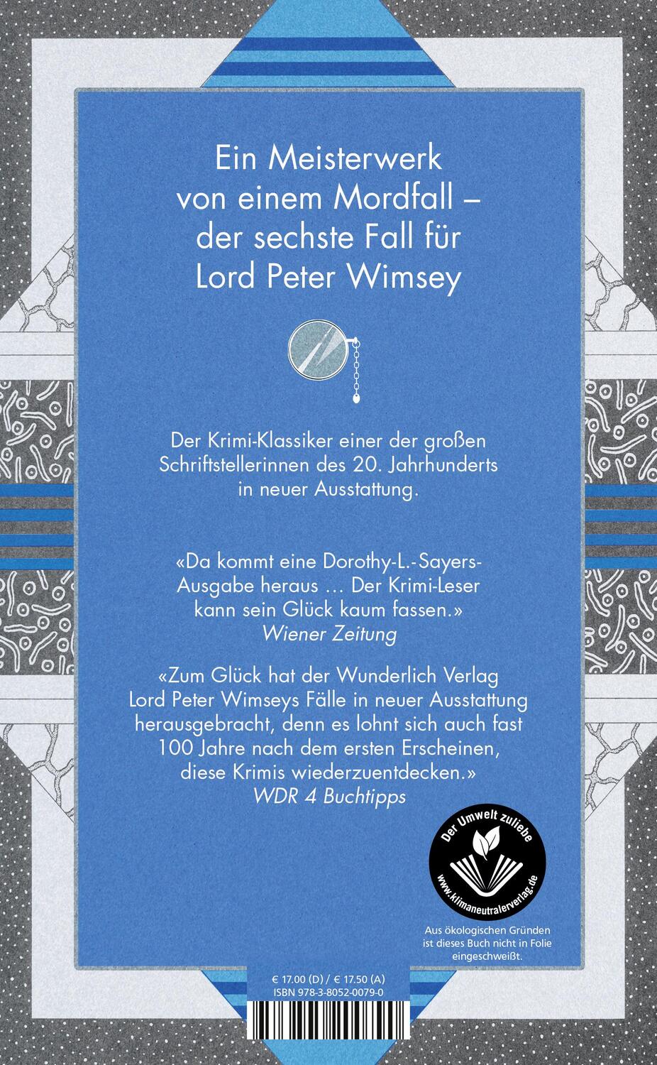 Rückseite: 9783805200790 | Fünf falsche Fährten | Dorothy L. Sayers | Buch | Deutsch | 2022