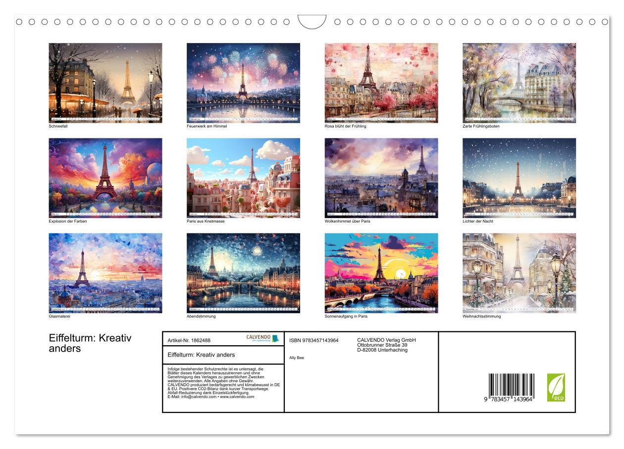 Bild: 9783457143964 | Eiffelturm: Kreativ anders (Wandkalender 2025 DIN A3 quer),...