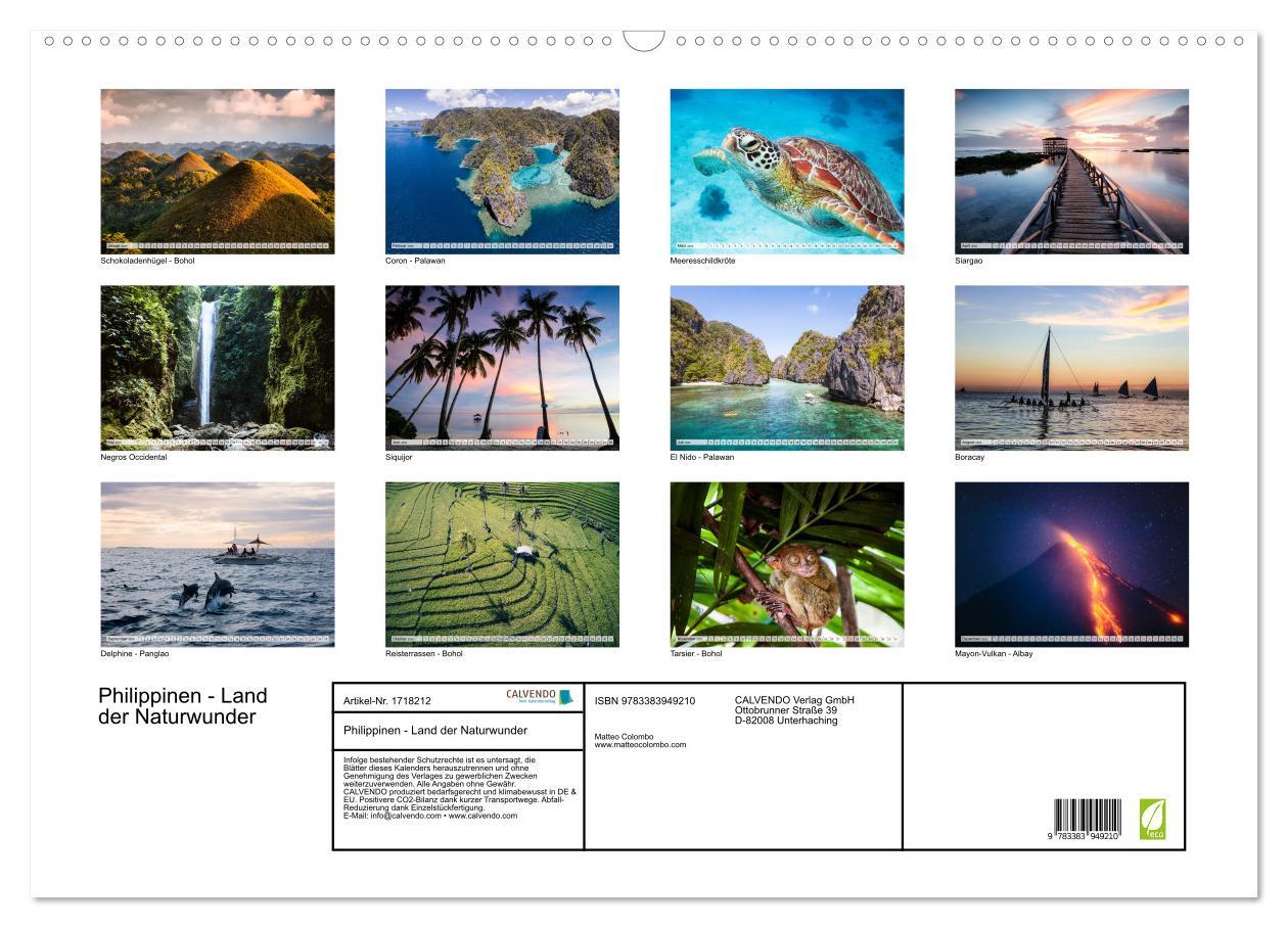 Bild: 9783383949210 | Philippinen - Land der Naturwunder (Wandkalender 2025 DIN A2 quer),...