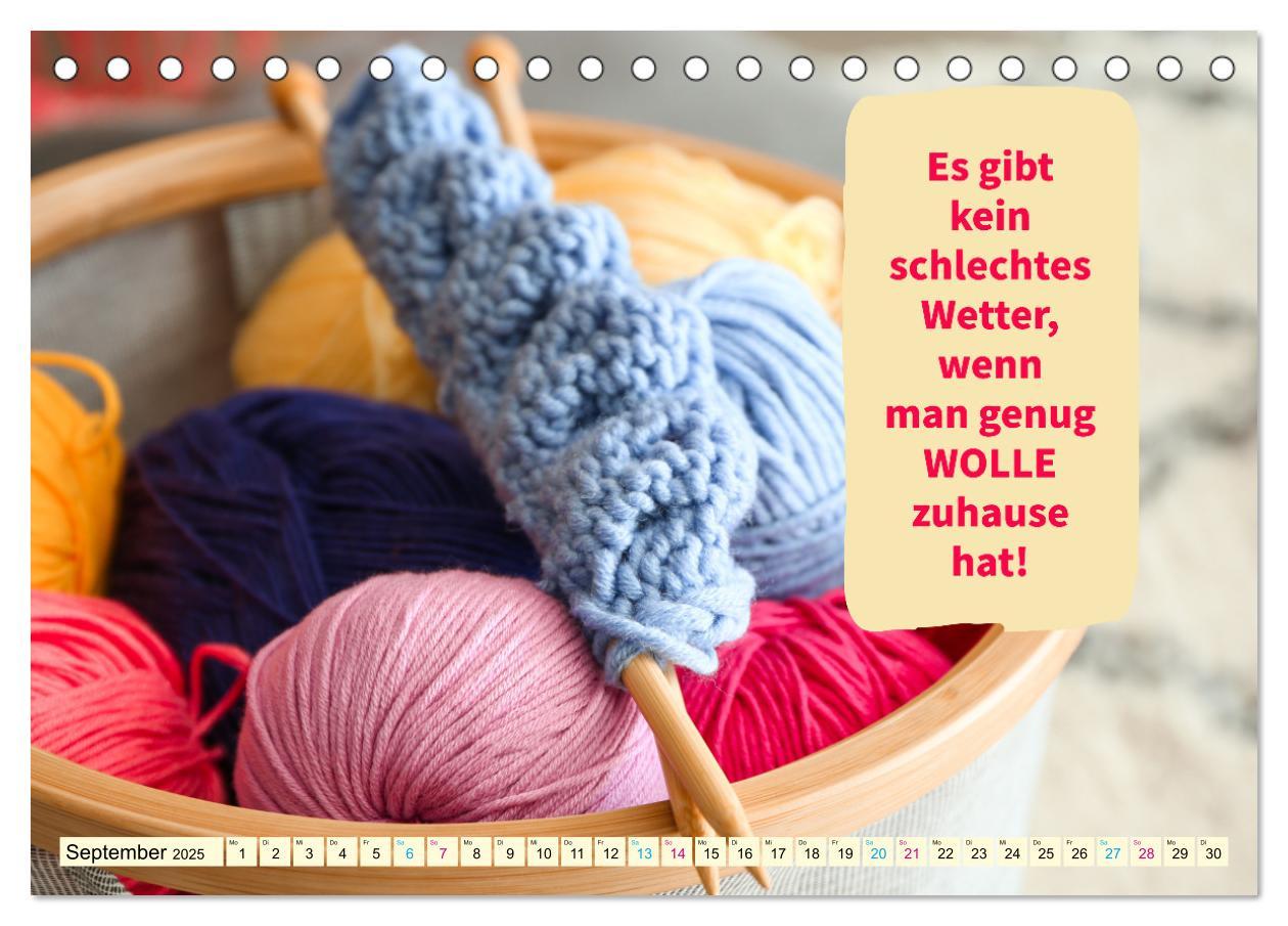 Bild: 9783383932465 | WOLLE Stricken ist eine Passion (Tischkalender 2025 DIN A5 quer),...