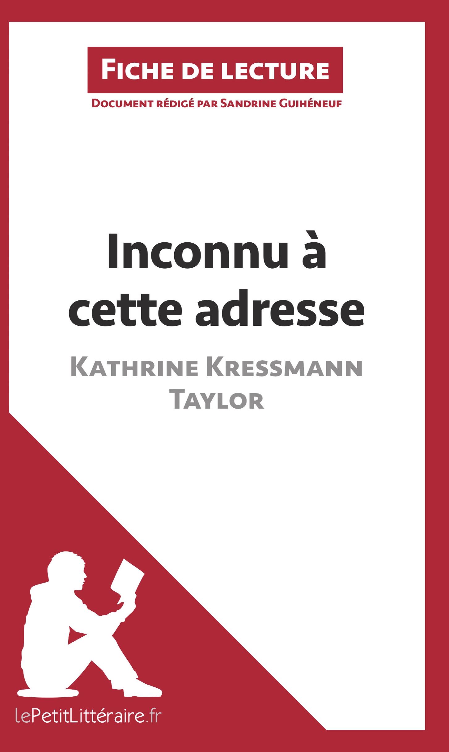 Cover: 9782806225689 | Inconnu à cette adresse de Kathrine Kressmann Taylor (Fiche de...