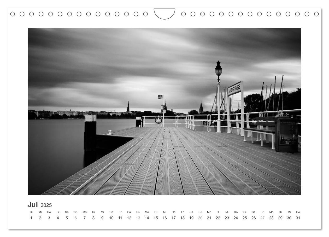 Bild: 9783435653522 | Hamburg in schwarz-weiss (Wandkalender 2025 DIN A4 quer), CALVENDO...