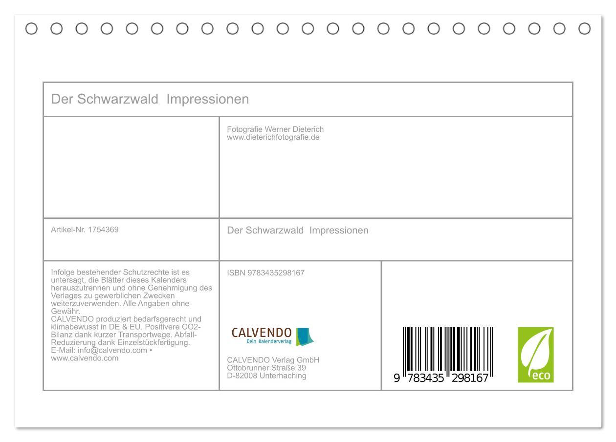 Bild: 9783435298167 | Der Schwarzwald Impressionen (Tischkalender 2025 DIN A5 quer),...