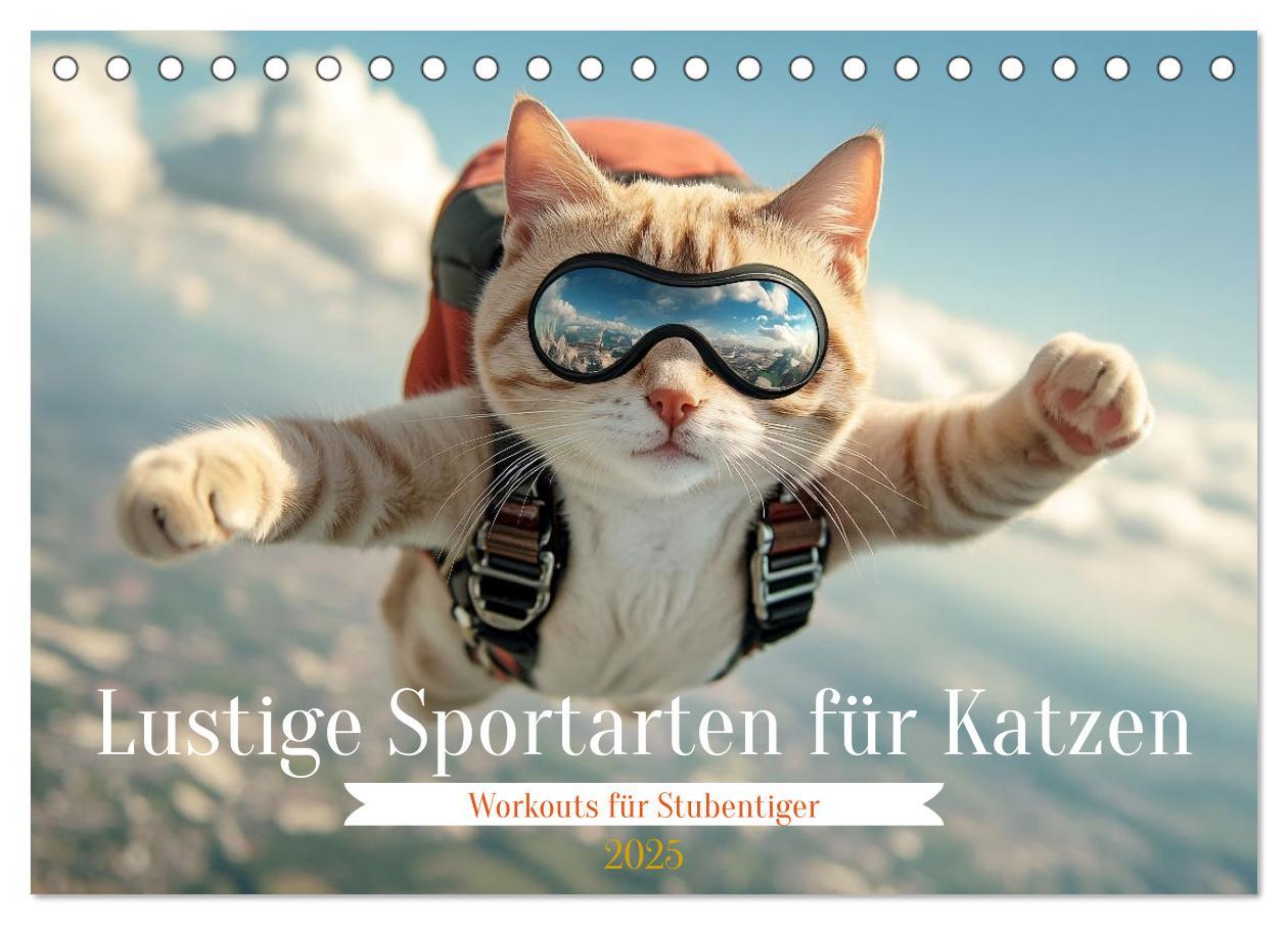 Cover: 9783457178423 | Lustige Sportarten für Katzen (Tischkalender 2025 DIN A5 quer),...