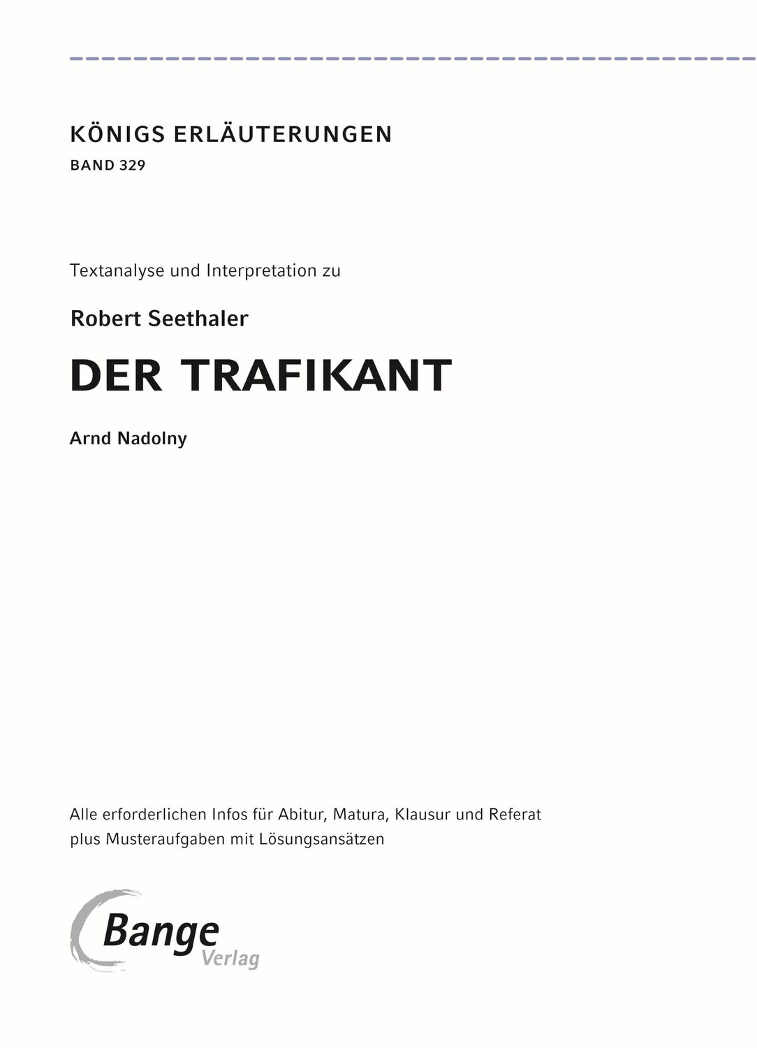 Bild: 9783804420830 | Der Trafikant - Textanalyse und Interpretation | Robert Seethaler