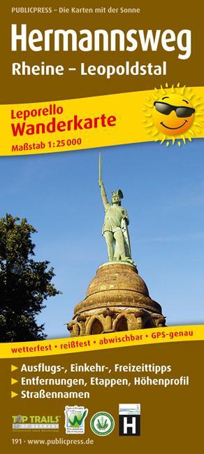 Cover: 9783899201918 | Hermannsweg, Rheine - Leopoldstal . 1:25 000 | (Land-)Karte | Deutsch