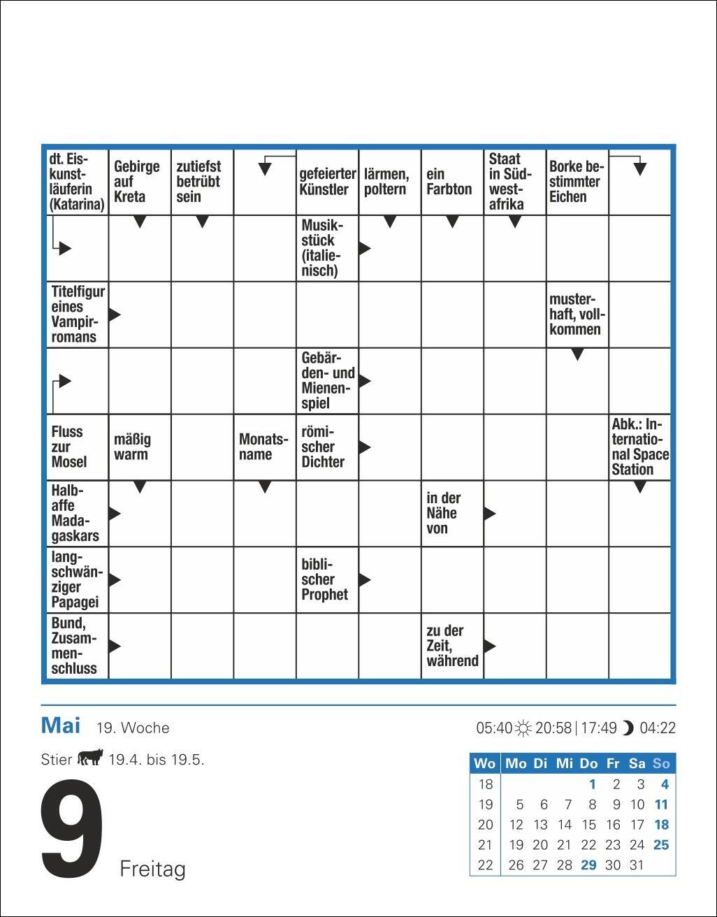 Bild: 9783840033575 | Kreuzworträtsel Tagesabreißkalender 2025 | Stefan Krüger | Kalender