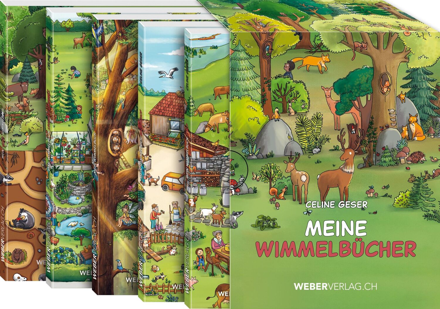 Cover: 9783038184232 | Meine Wimmelbücher | 5er-Set mit Schuber | Celine Geser | Buch | 16 S.