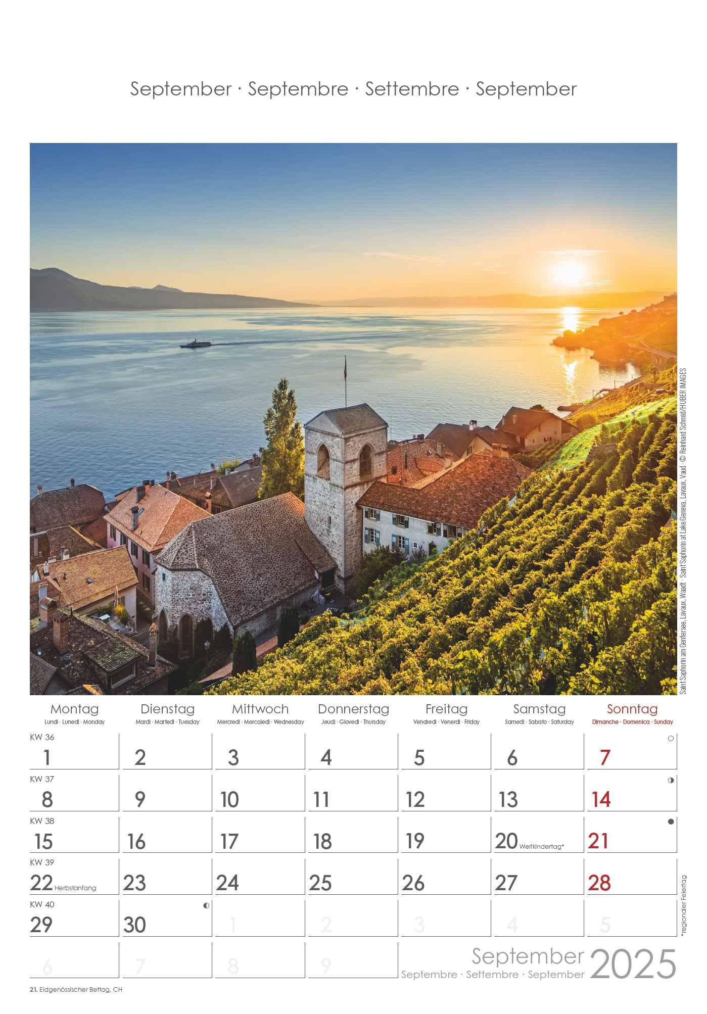 Bild: 4251732343217 | Schweiz 2025 - Bild-Kalender 23,7x34 cm - Switzerland -...