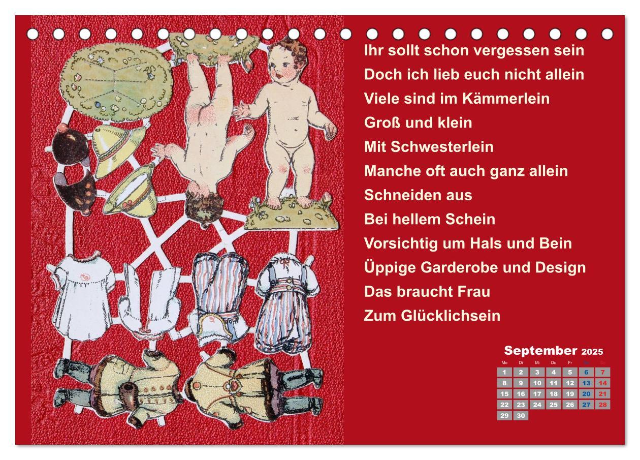 Bild: 9783435594573 | Papierpuppenpoesie (Tischkalender 2025 DIN A5 quer), CALVENDO...