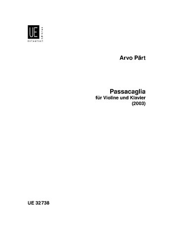 Cover: 9790008074684 | Passacaglia | für Violine und Klavier. | Arvo Pärt | Buch | Deutsch