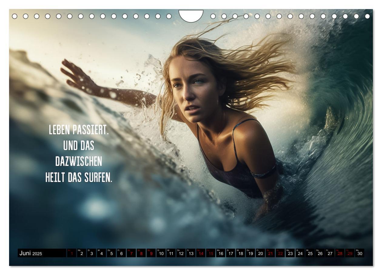 Bild: 9783383865879 | Motivation und Surfen (Wandkalender 2025 DIN A4 quer), CALVENDO...